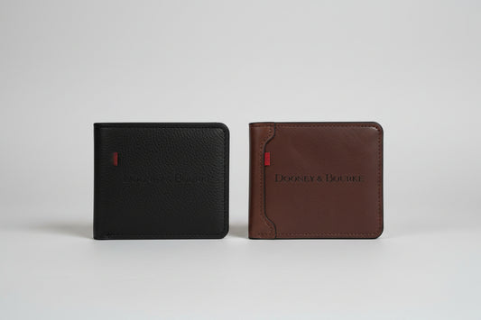 Wallet - Classic Billfold with Dooney & Bourke Embossed Logo - Black or Brown