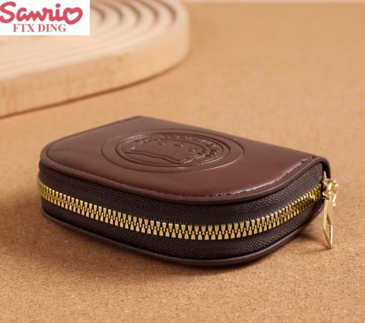 Wallet - HK Brown Faux  Leather Card Holder