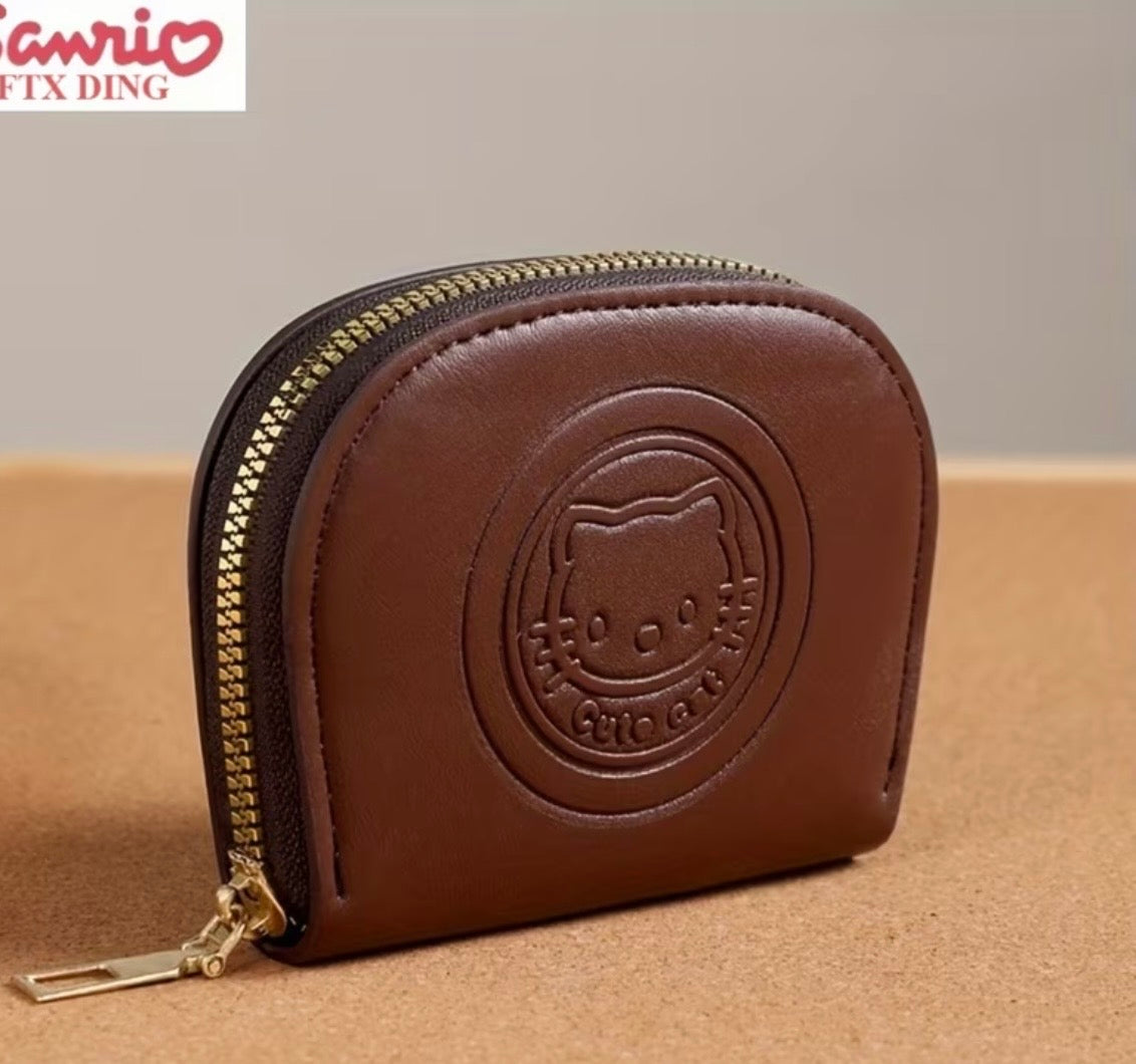 Wallet - HK Brown Faux  Leather Card Holder
