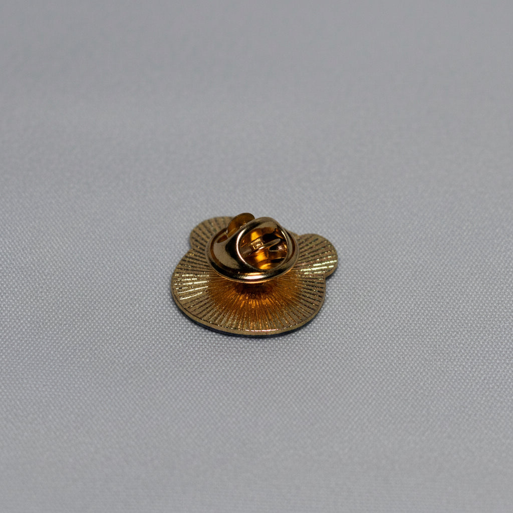 Lapel Pin - Brown Bear Face - Enamel - Gold Tone