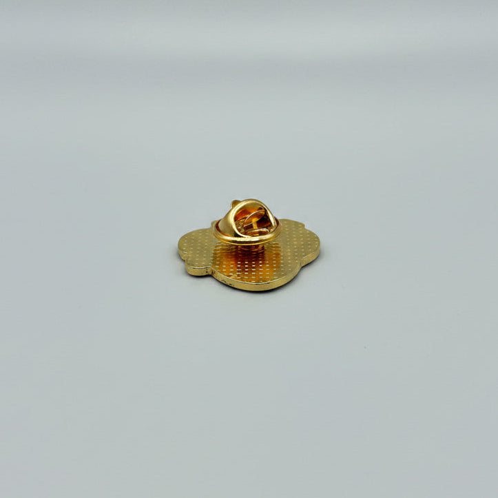 Lapel Pin - Yellow Chick Holding Blue Sign