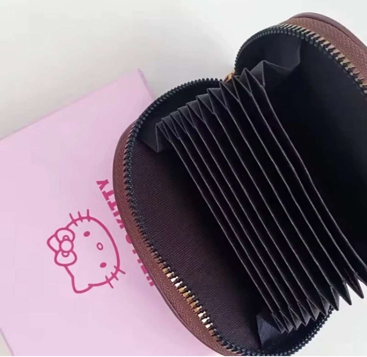 Wallet - HK Brown Faux  Leather Card Holder