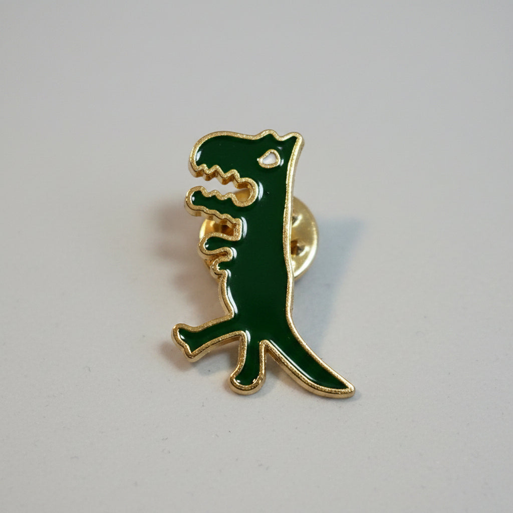 Lapel Pin - Growling Green Dinosaur
