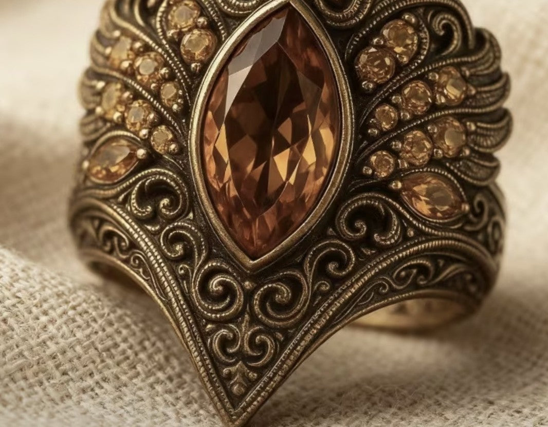 Glided Amber Empress Ring - Size 10