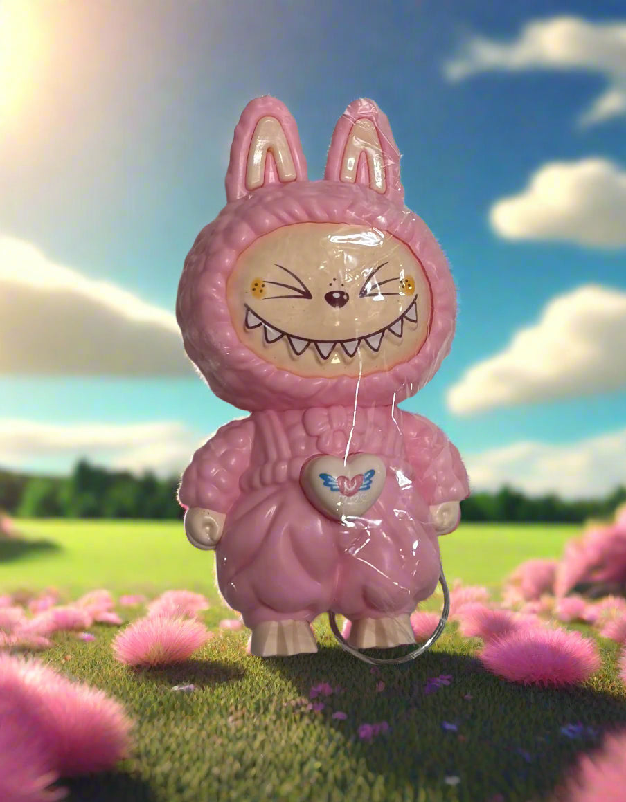 Keychain - Labubu "Pink Fluffy" - Face Changing