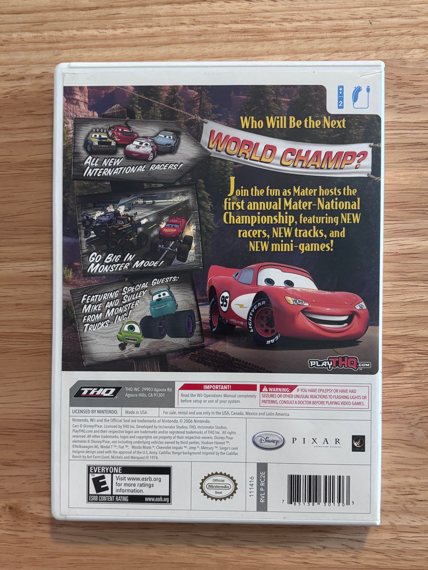 Video Games - Wii - Disney Pixar - Cars - Mater-National Championship - Rated E for Everyone