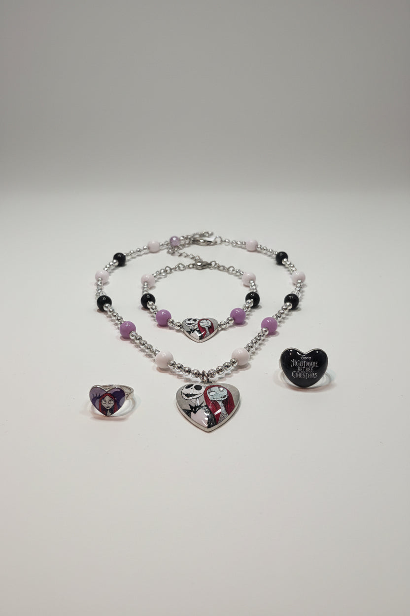 Jewelry Set - Disney - Tim Burton's - The Nightmare Before Christmas - Necklace, Bracelet, & Rings