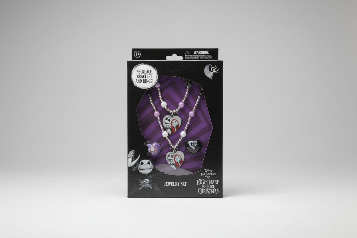 Jewelry Set - Disney - Tim Burton's - The Nightmare Before Christmas - Necklace, Bracelet, & Rings