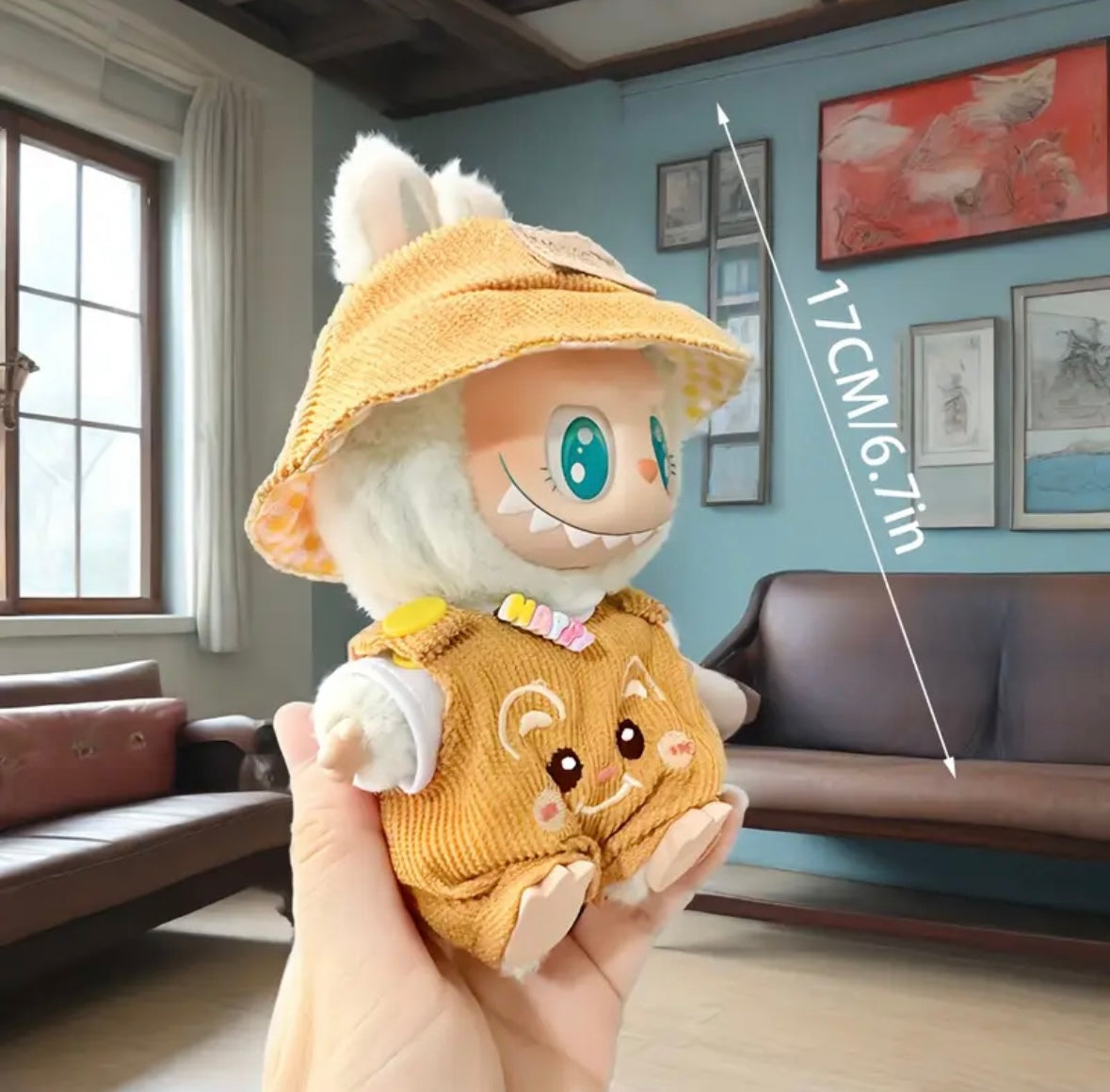 Labubu Outfit - Sunny Banana Overalls Set