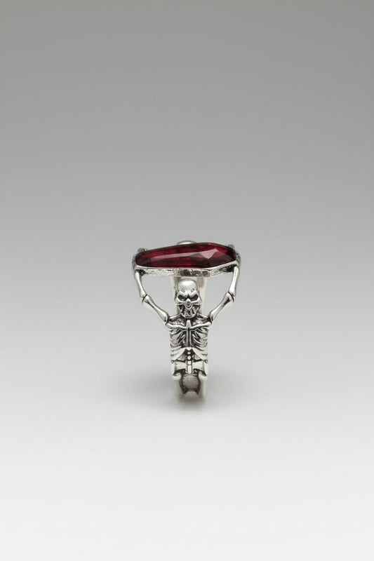Ring - Ruby Coffin Skull - Size 11 or 12.5