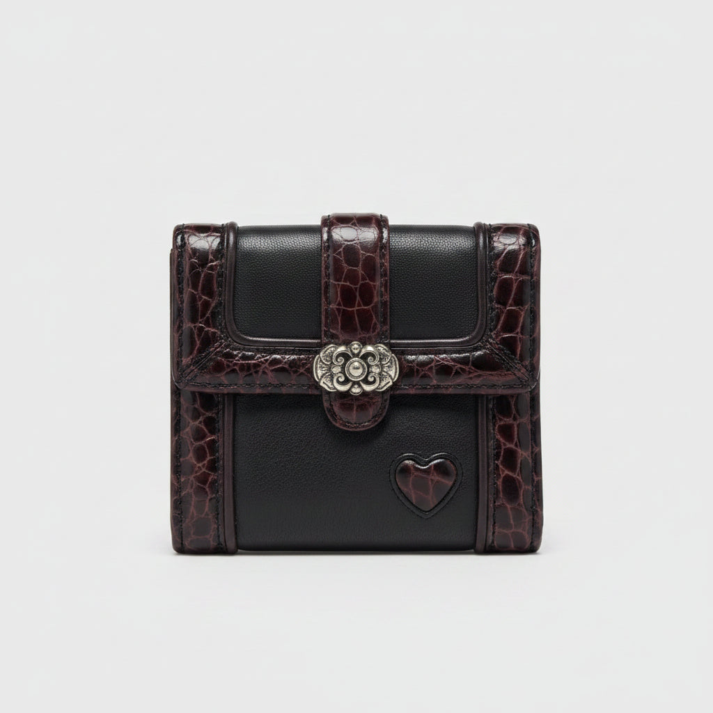 Wallet - Brighton - Bellissimo - in Black and Chocolate Brown