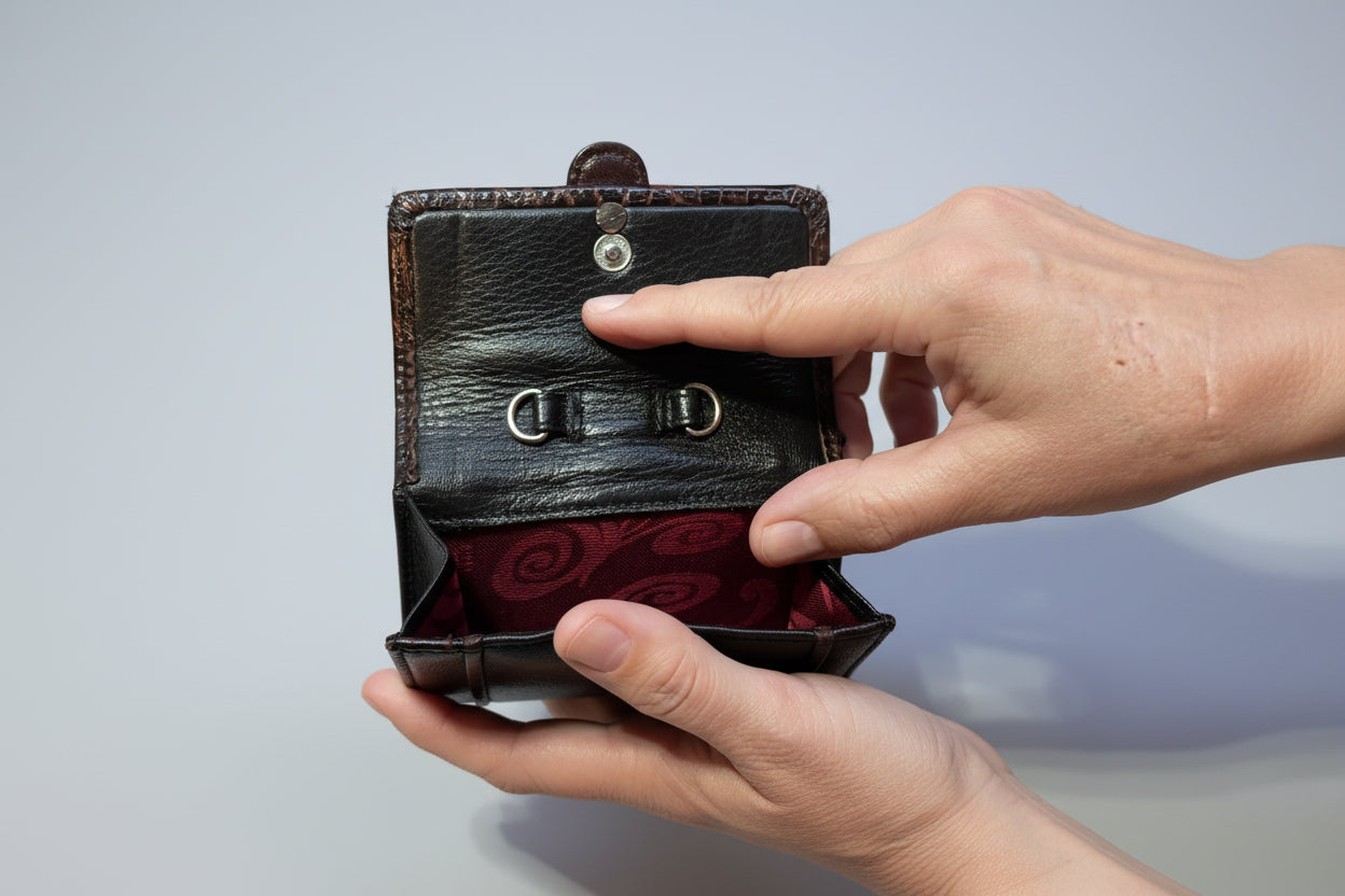 Wallet - Brighton - Bellissimo - in Black and Chocolate Brown
