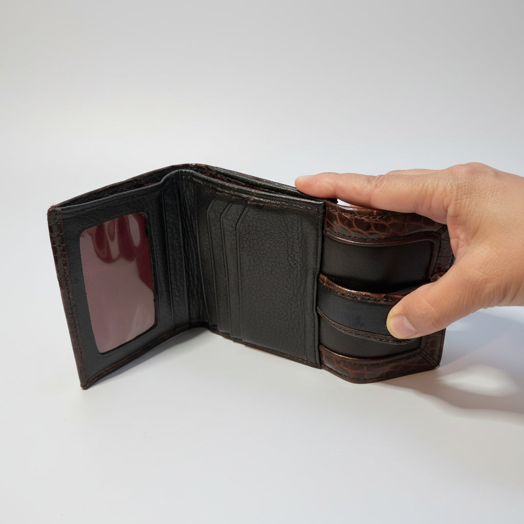 Wallet - Brighton - Bellissimo - in Black and Chocolate Brown