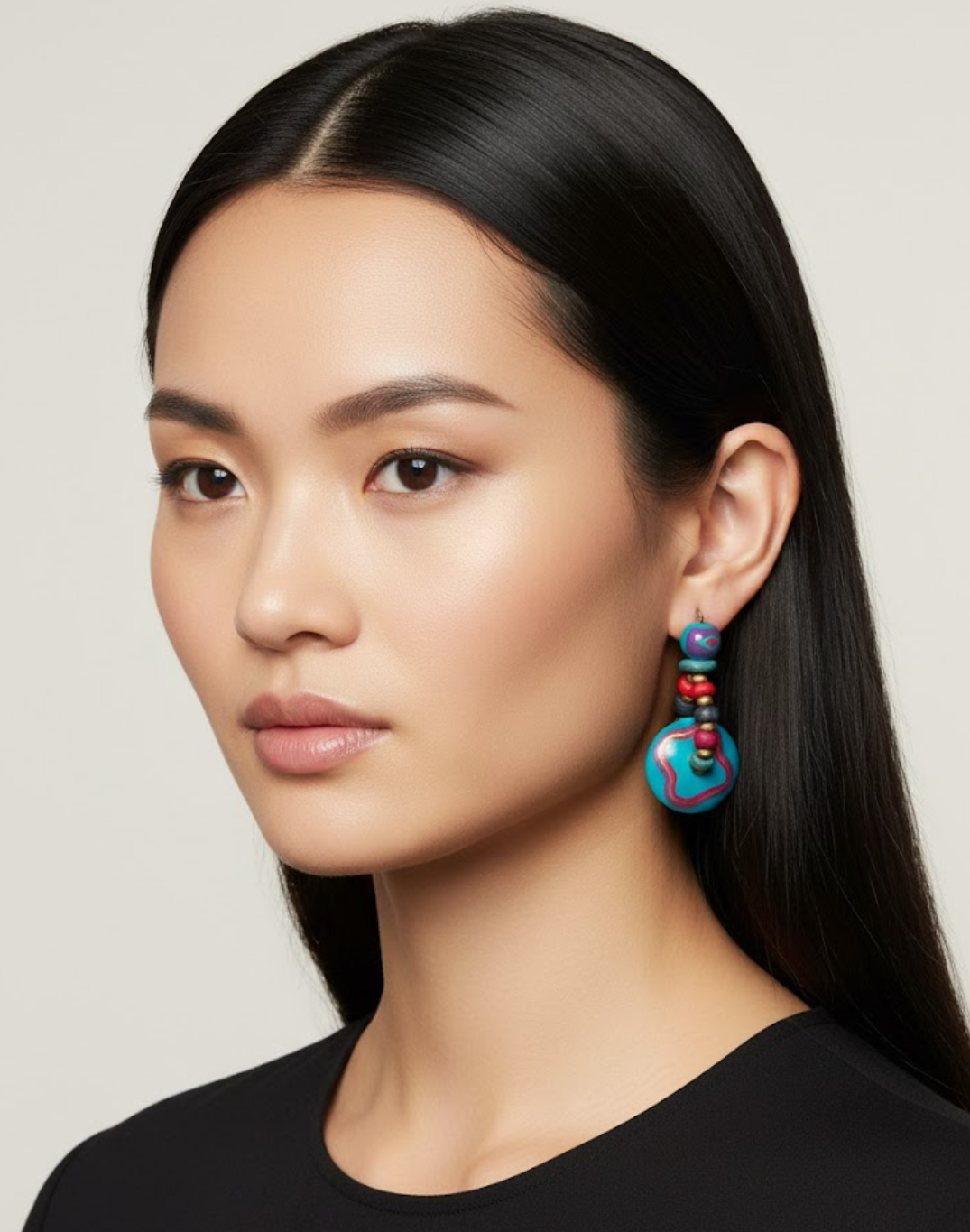 Handmade - Vibrant Bohemian Tribal Theme Necklace and Earrings Set