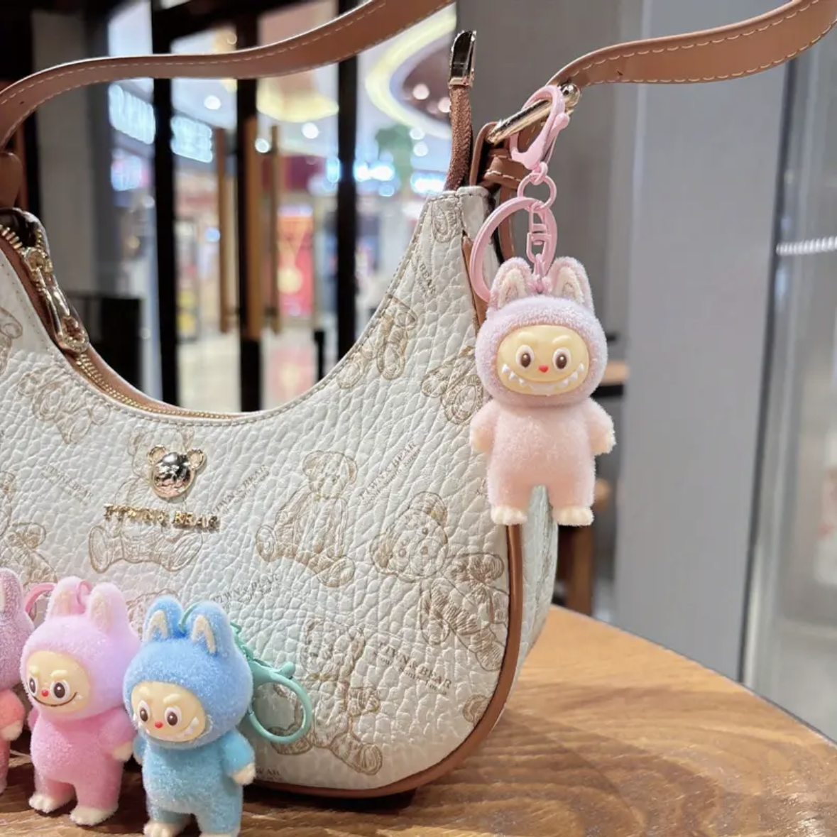 Keychain - Fuzzy Labubu Aliens