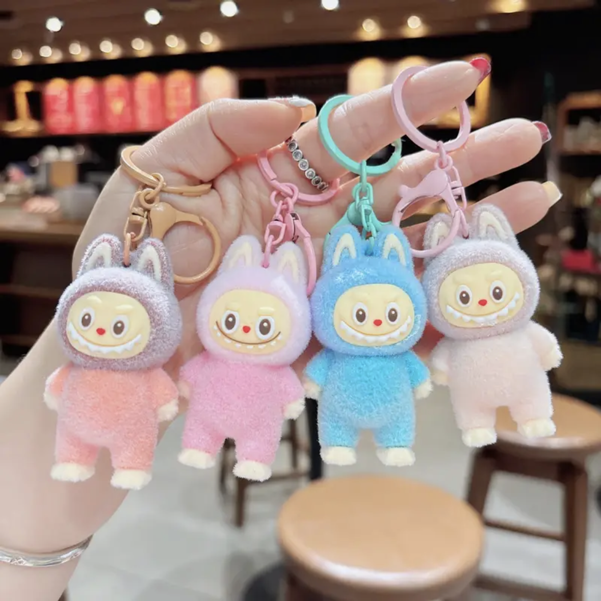 Keychain - Fuzzy Labubu Aliens