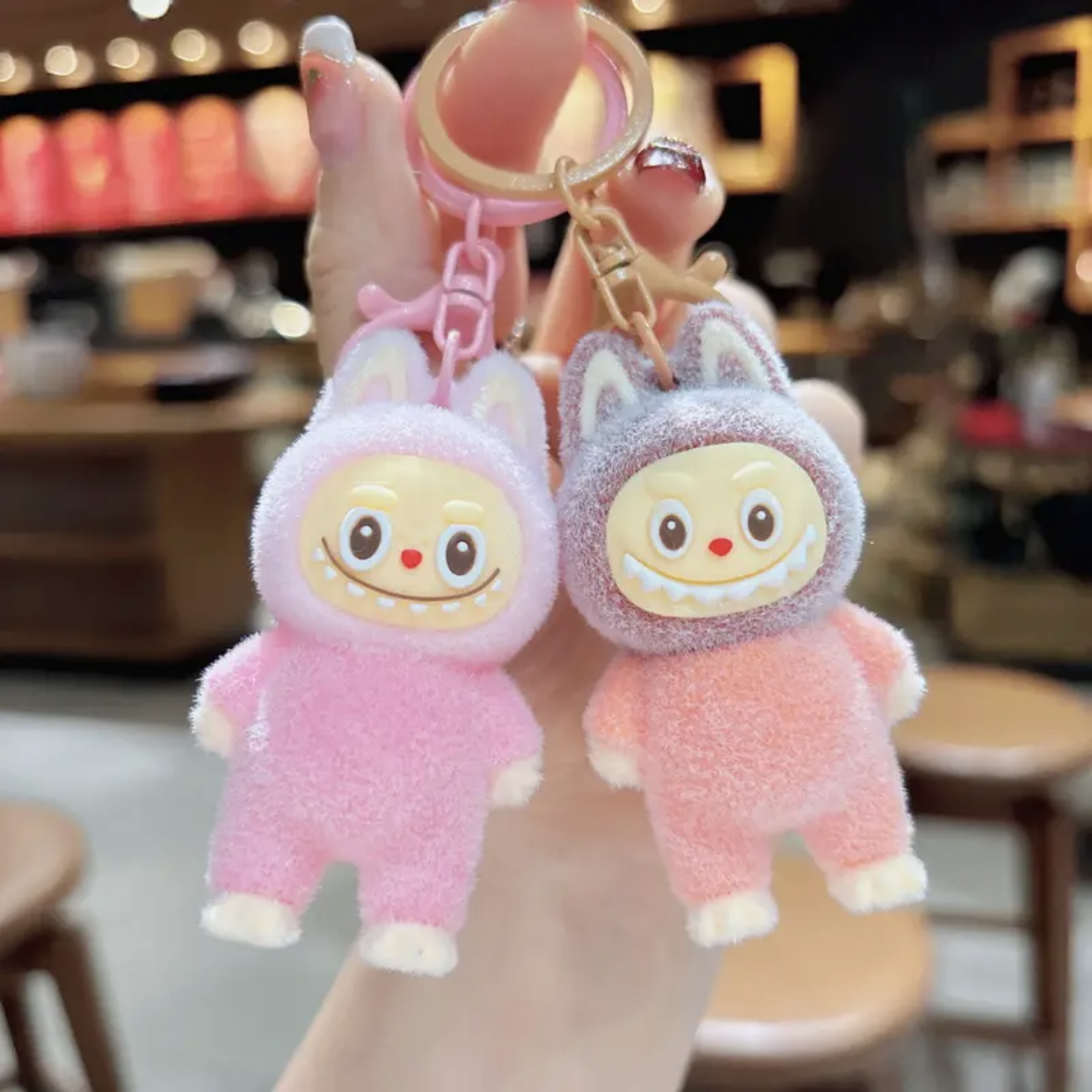 Keychain - Fuzzy Labubu Aliens