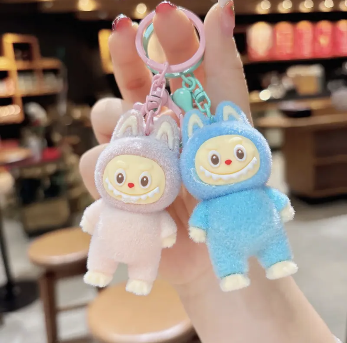 Keychain - Fuzzy Labubu Aliens