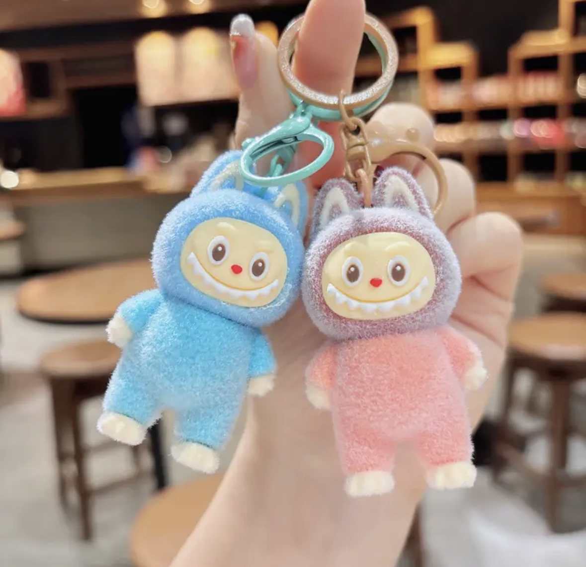 Keychain - Fuzzy Labubu Aliens