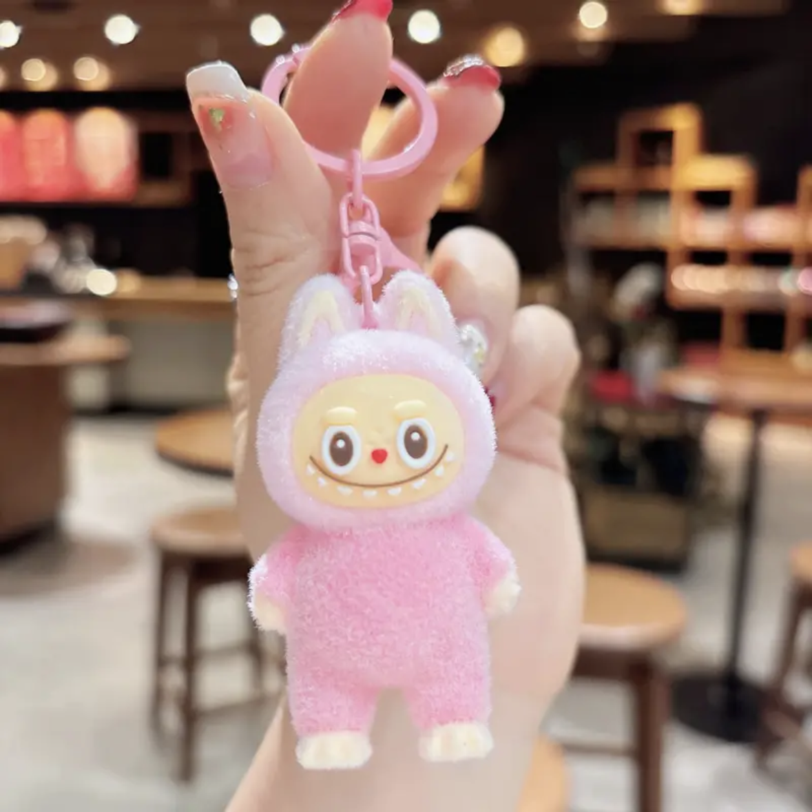 Keychain - Fuzzy Labubu Aliens