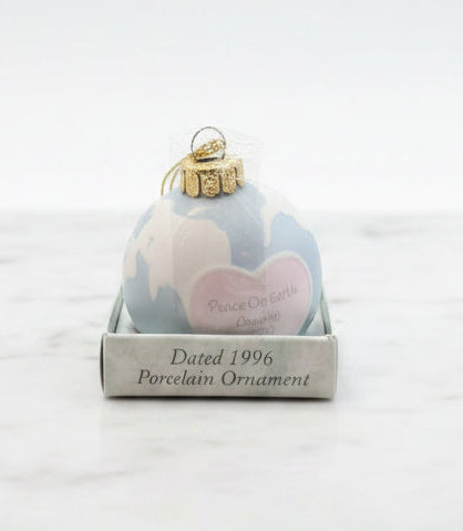 Porcelain Ball Ornament - Precious Moments - 1996 - Peace on Earth ... Anyway