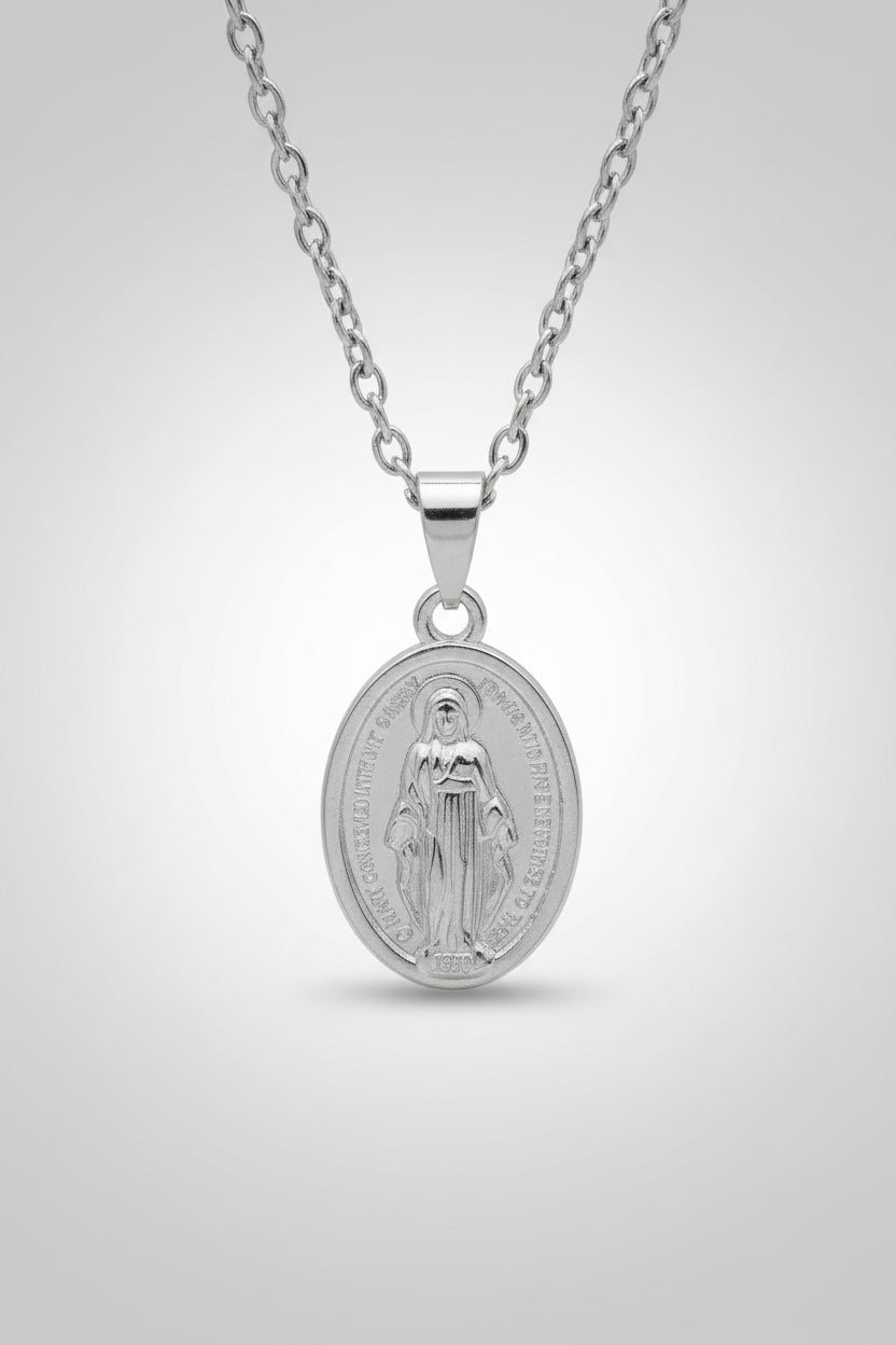 Necklace - Triple Layered - Virgin Mary Pendant and Chains