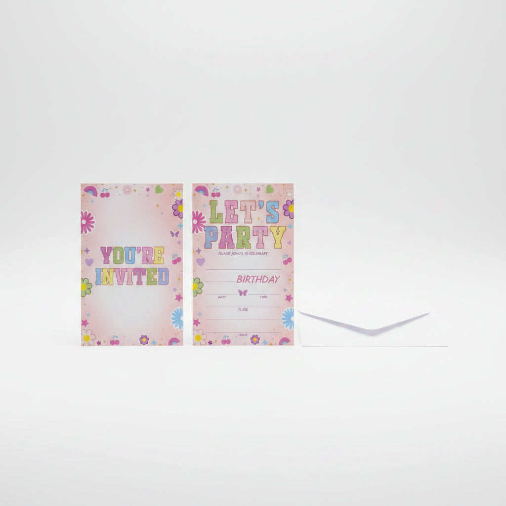 Birthday Party Invitations - Let's Party - Please Join Us to Celebrate