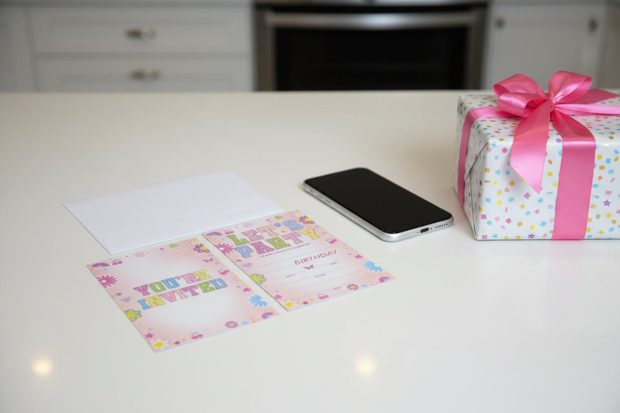 Birthday Party Invitations - Let's Party - Please Join Us to Celebrate