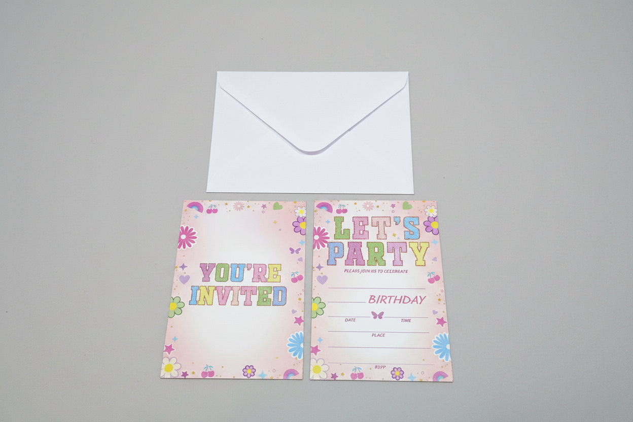 Birthday Party Invitations - Let's Party - Please Join Us to Celebrate