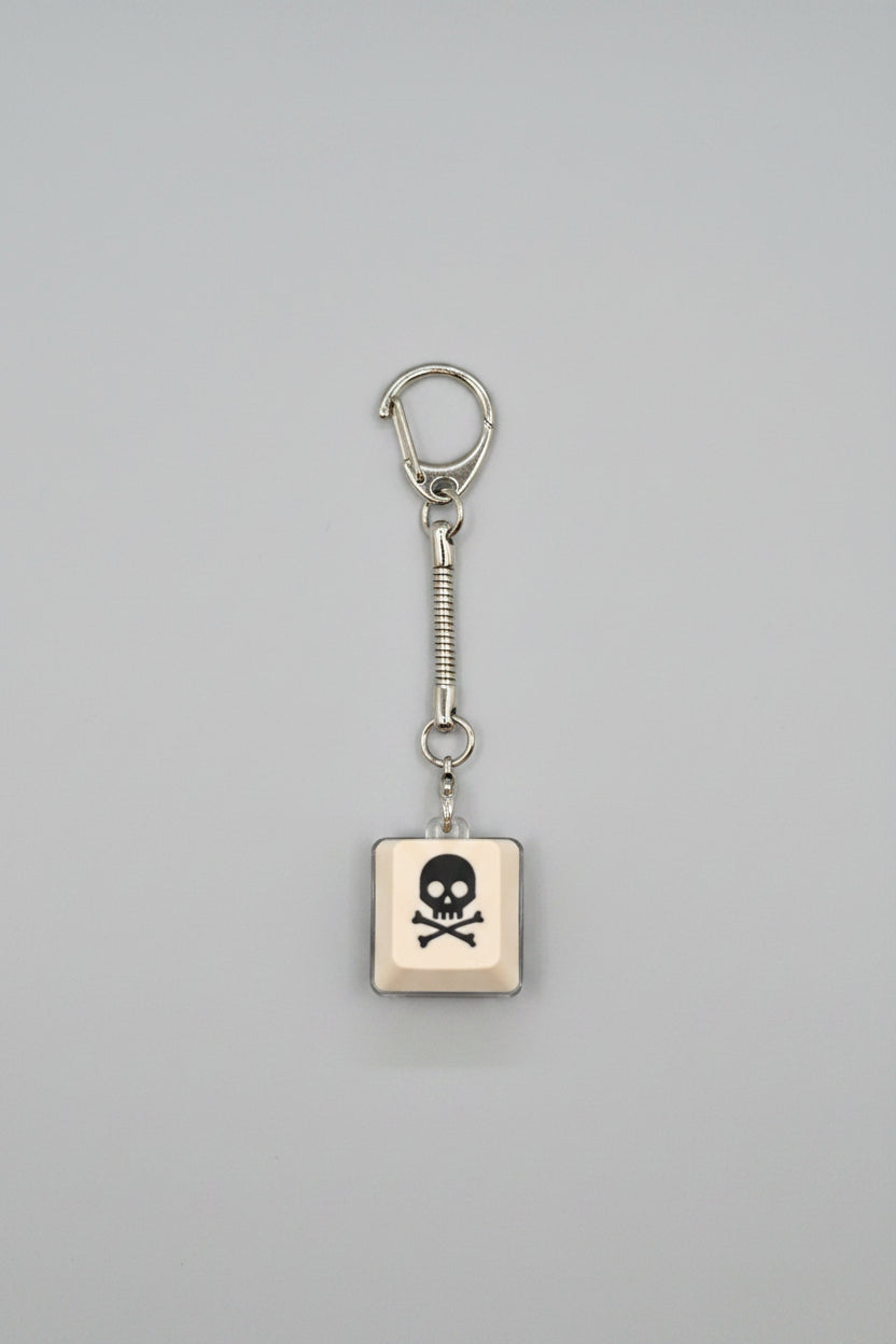 Fidget Clicker -  Keyboard Button - Skull And Cross Bones - Keychain