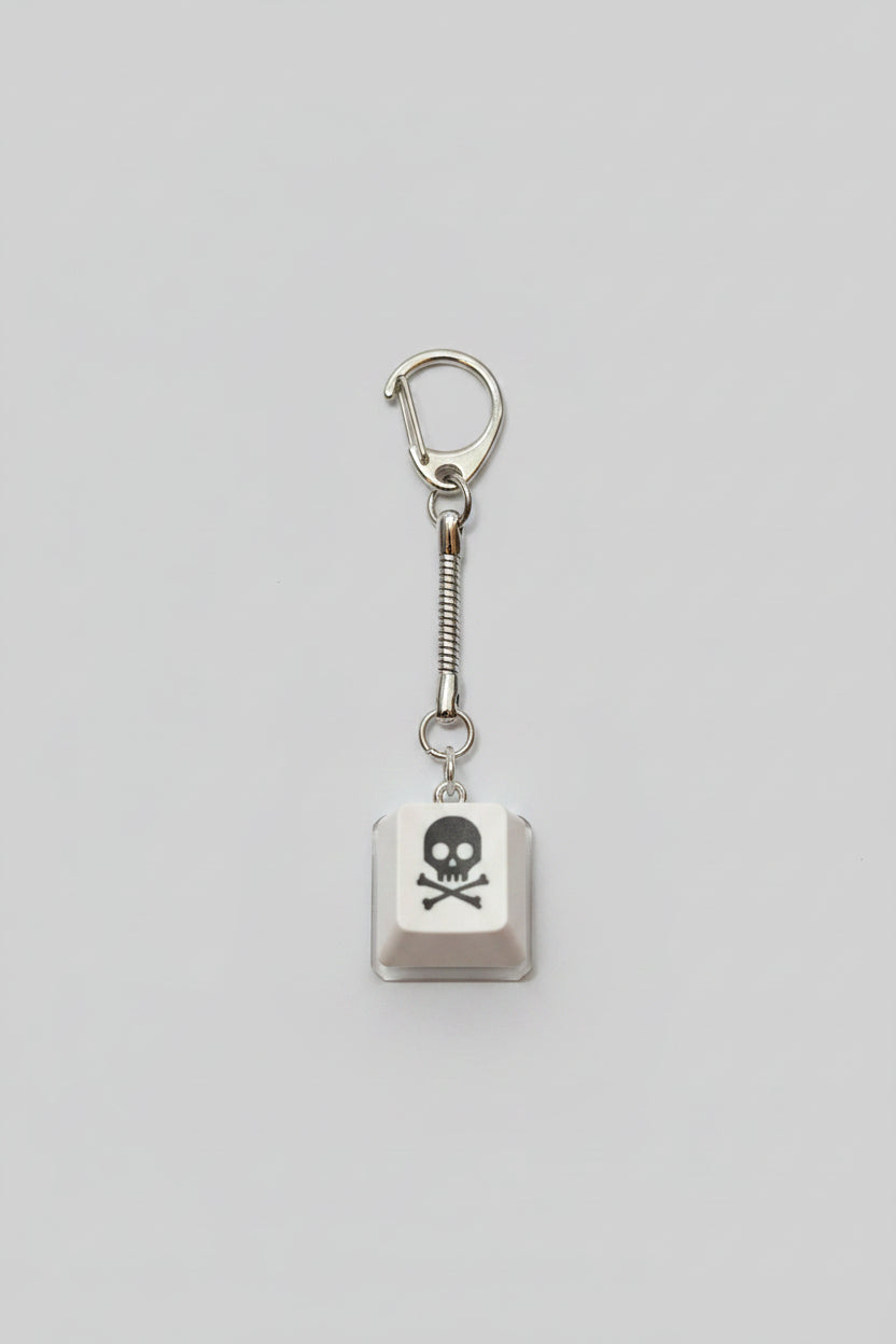 Fidget Clicker -  Keyboard Button - Skull And Cross Bones - Keychain