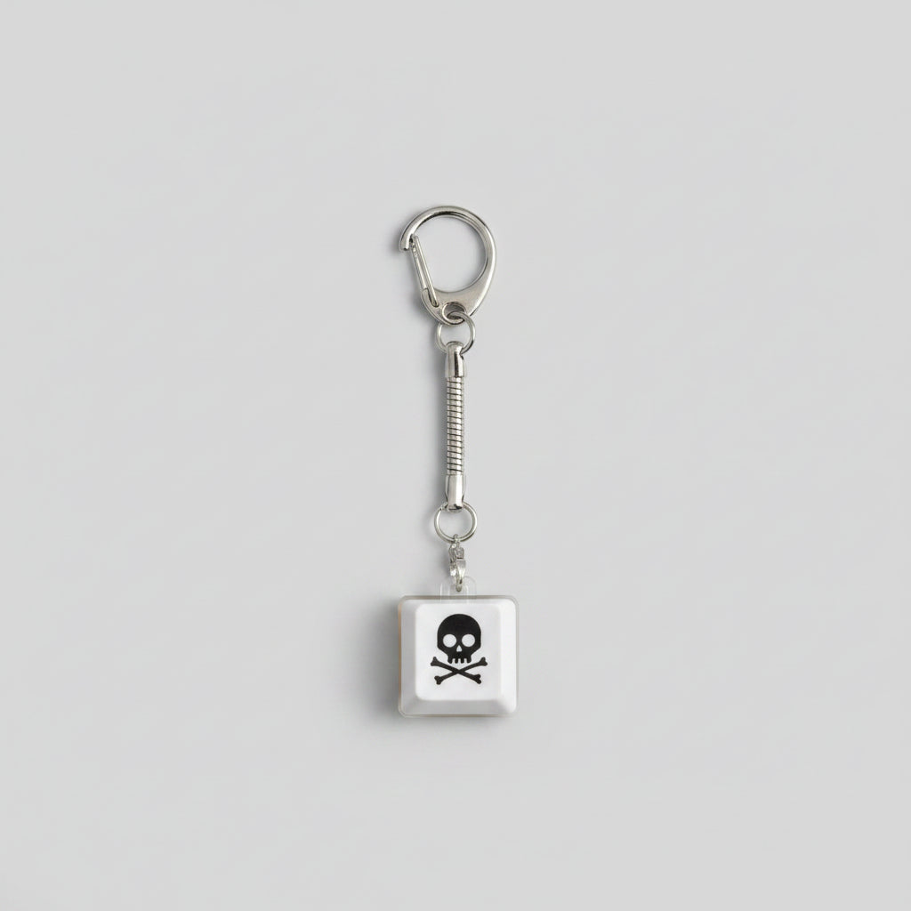 Fidget Clicker -  Keyboard Button - Skull And Cross Bones - Keychain
