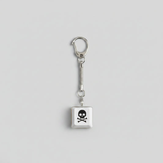 Fidget Clicker -  Keyboard Button - Skull And Cross Bones - Keychain