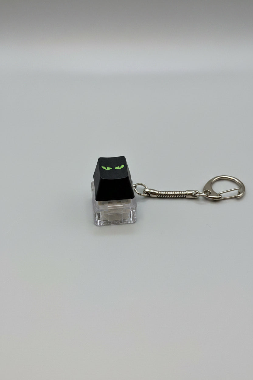 Fidget Clicker -  Keyboard Button - Evil Green Eyes - Keychain