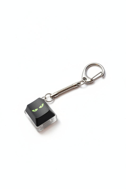 Fidget Clicker -  Keyboard Button - Evil Green Eyes - Keychain