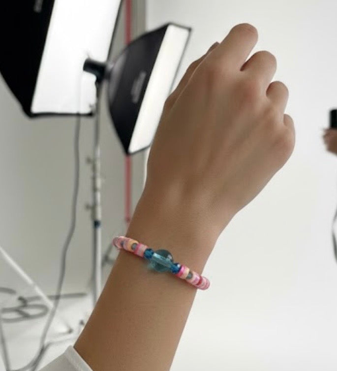 Handmade - Stretch Multi Colored Heishi Beaded Bracelet