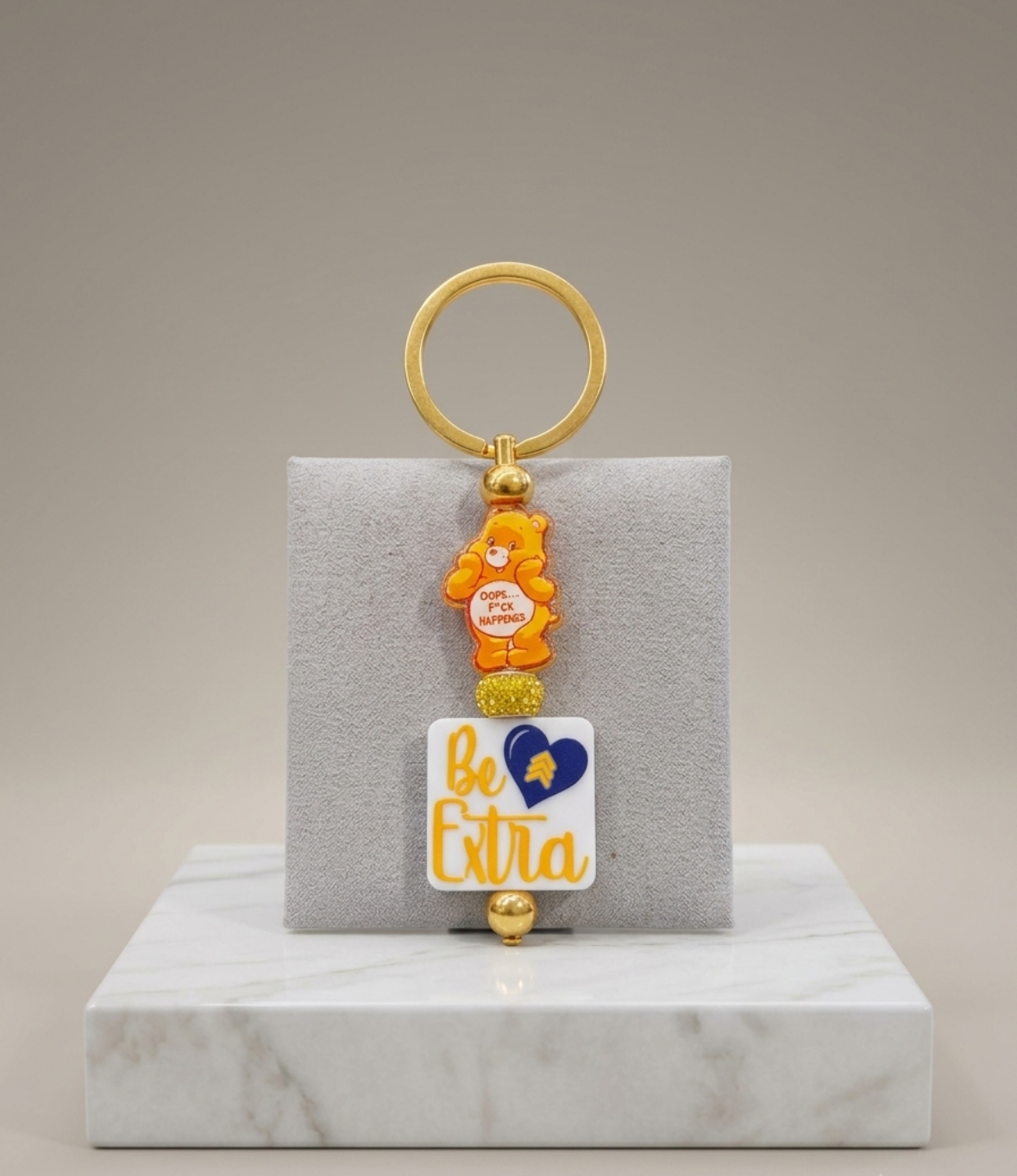 Keychain - Care Bear - Swear Bear - Oops... F*ck Happened - Be Extra