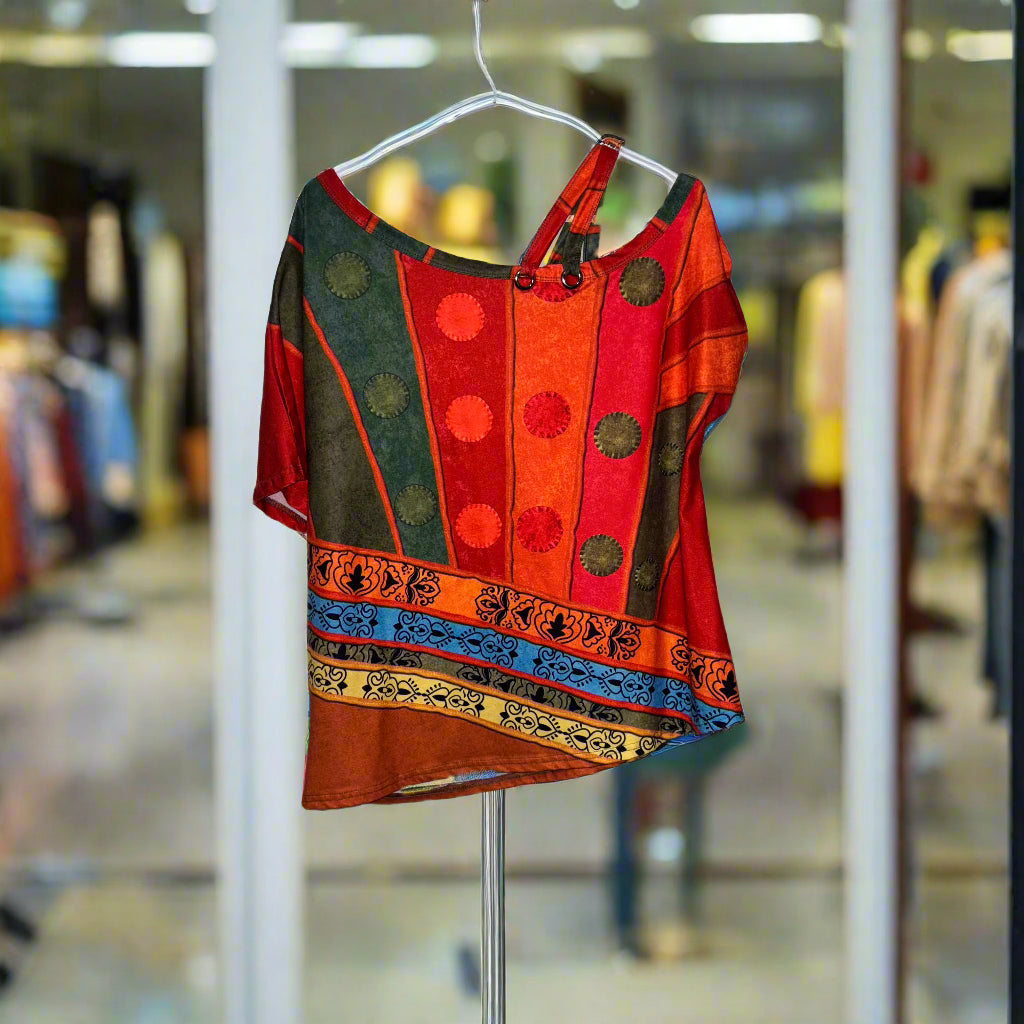 Ladies Top - Asymmetrical Off Shoulder - XL