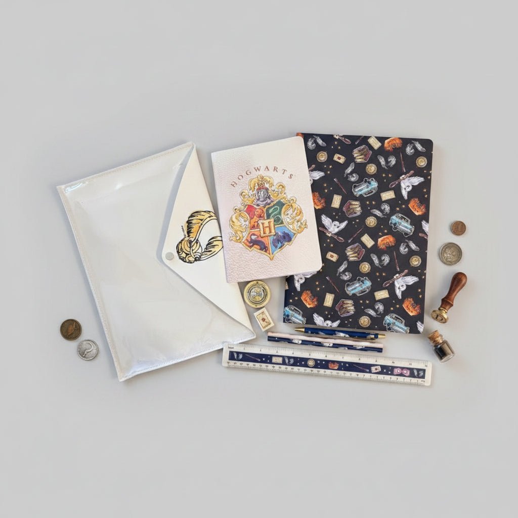 Stationary Set - Harry Potter - Hogwarts - with Vinyl Envelope for Organization