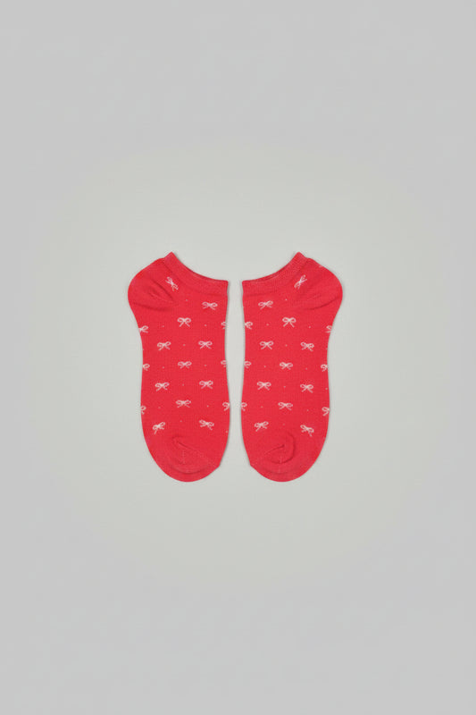 Socks - Low Cut - Pink Bows