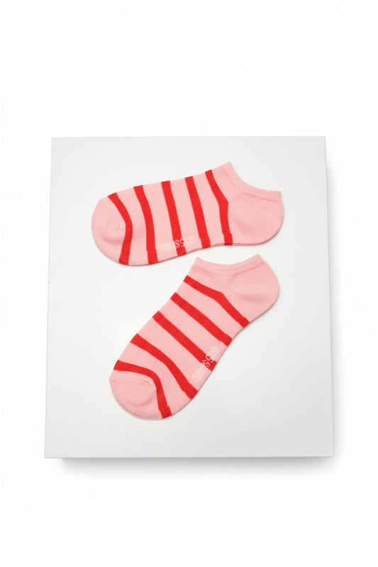Socks - Low Cut - Pink Stripes