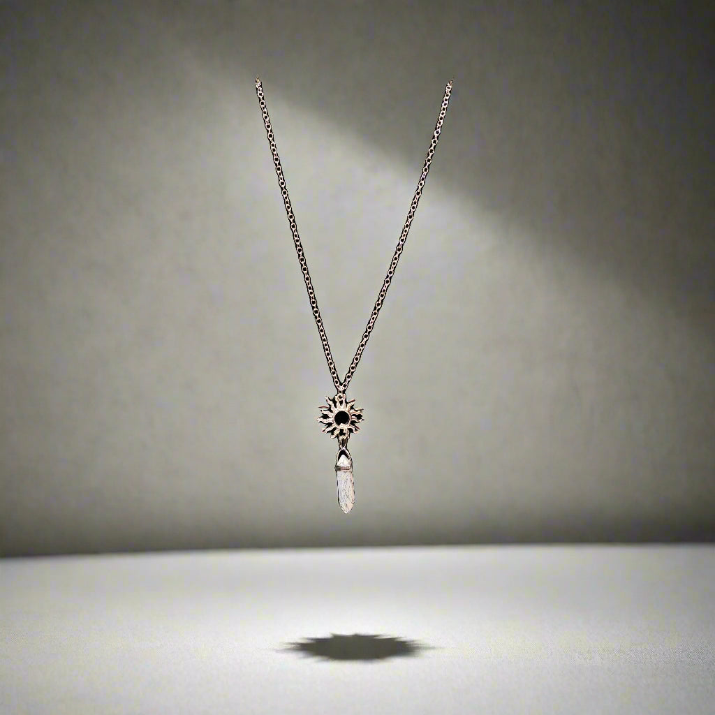 Necklace - Hexagonal Crystal Sun or Moon