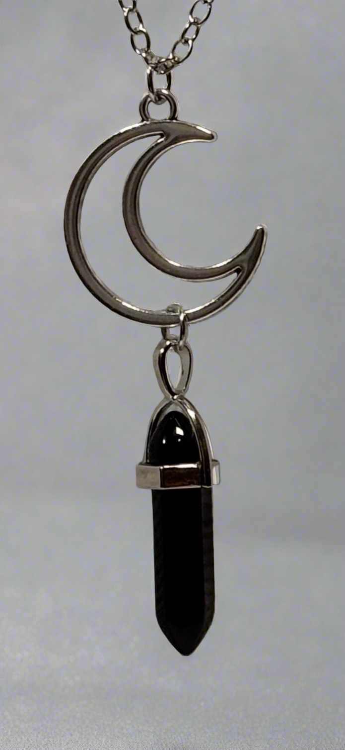 Necklace - Hexagonal Crystal Sun or Moon