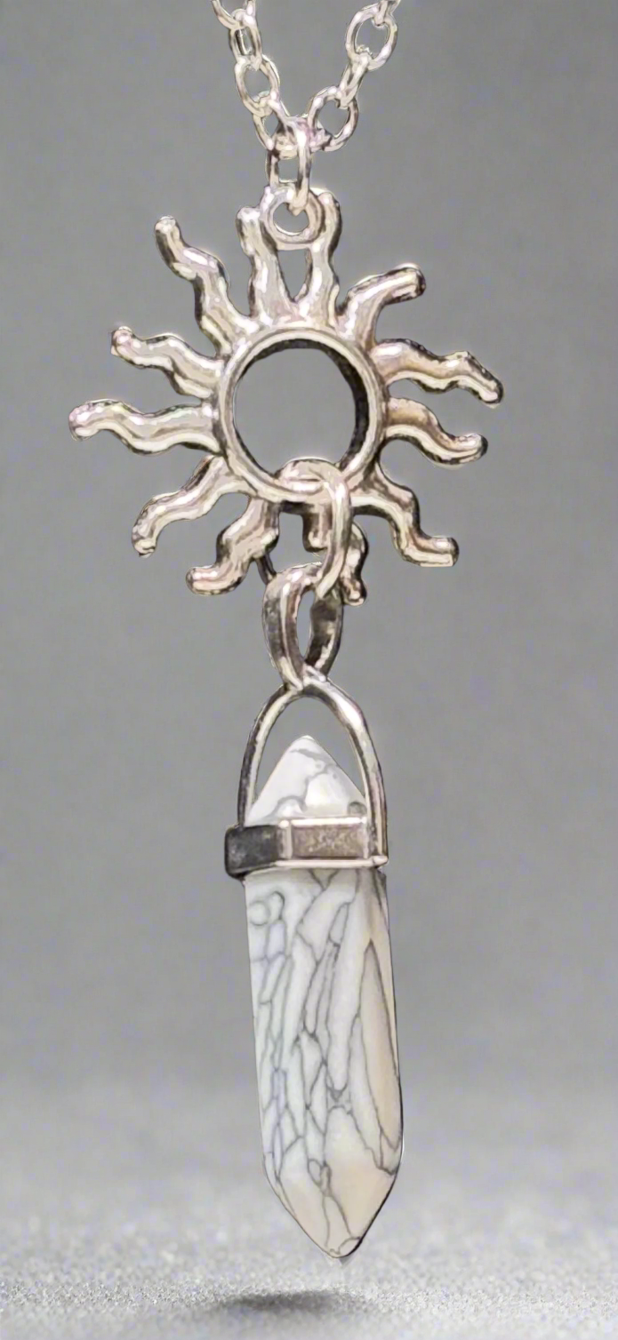 Necklace - Hexagonal Crystal Sun or Moon