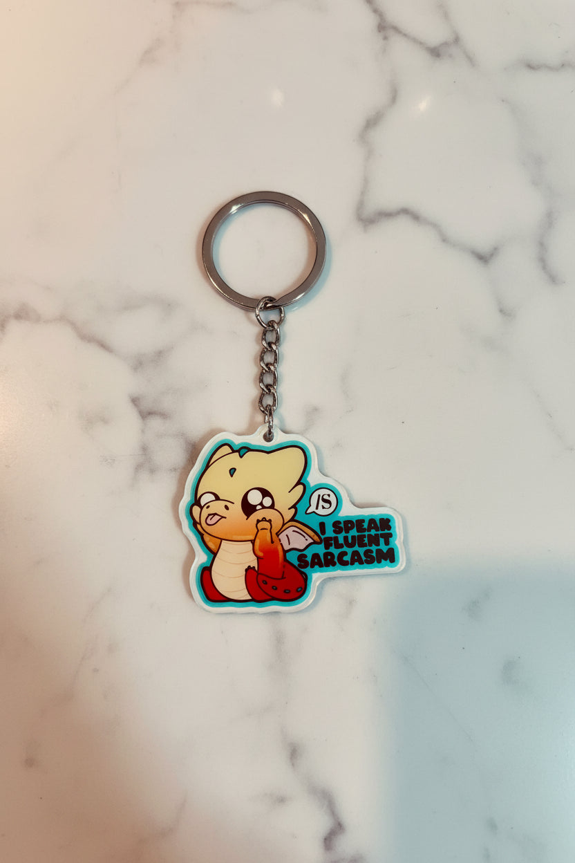 Keychain - 2D Acrylic - Sarcastic - "I Speak Fluent Sarcasm"