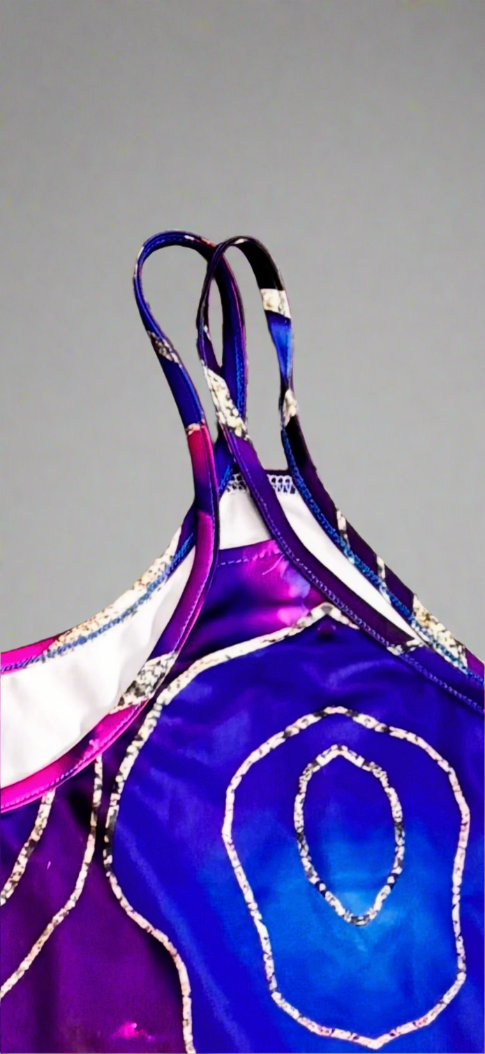 Purple and Blue Marble Print - Tank Top - Size US 2X