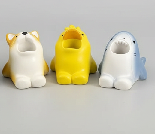 Toothbrush Holder - Shark - Resin - Sturdy Counter Top