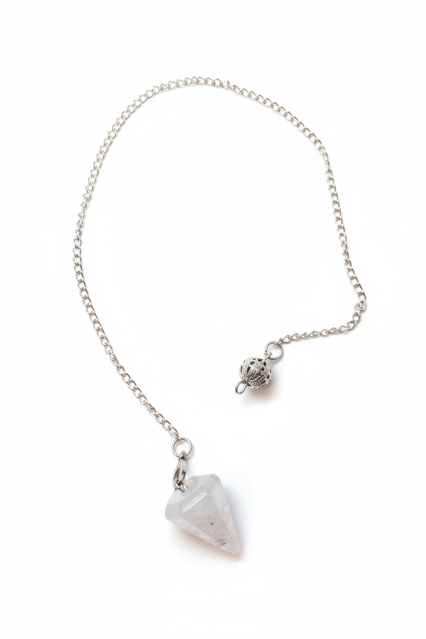 Pendulum - Rose Quartz Crystal - Hexagon Pointed Cone