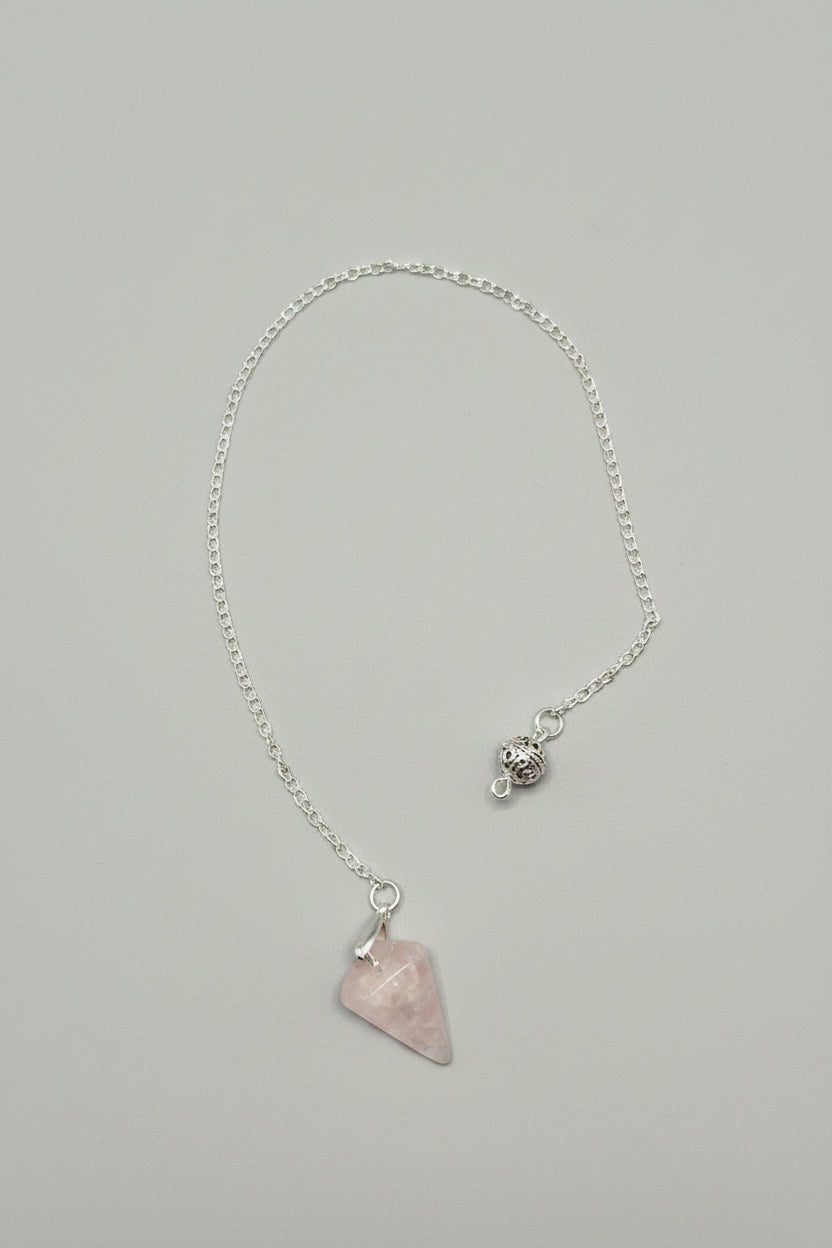 Pendulum - Rose Quartz Crystal - Hexagon Pointed Cone