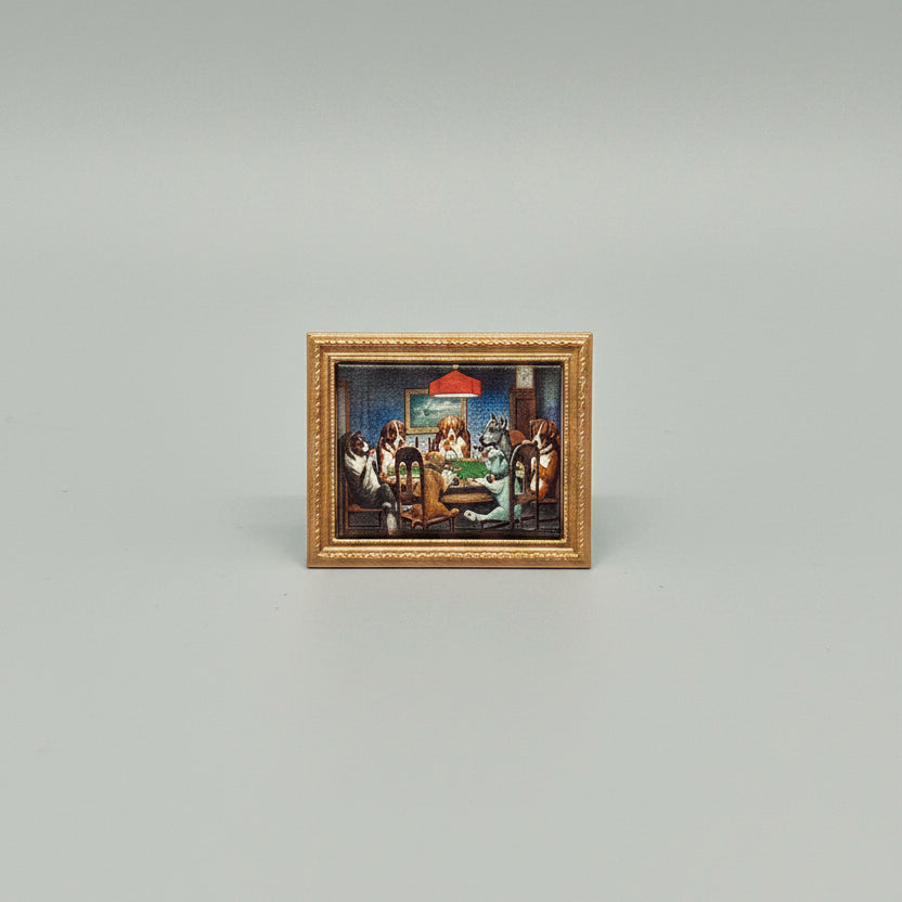Mini Brands - ZURU - Masterpieces - Miniature -  "Dogs Playing Poker" Painting